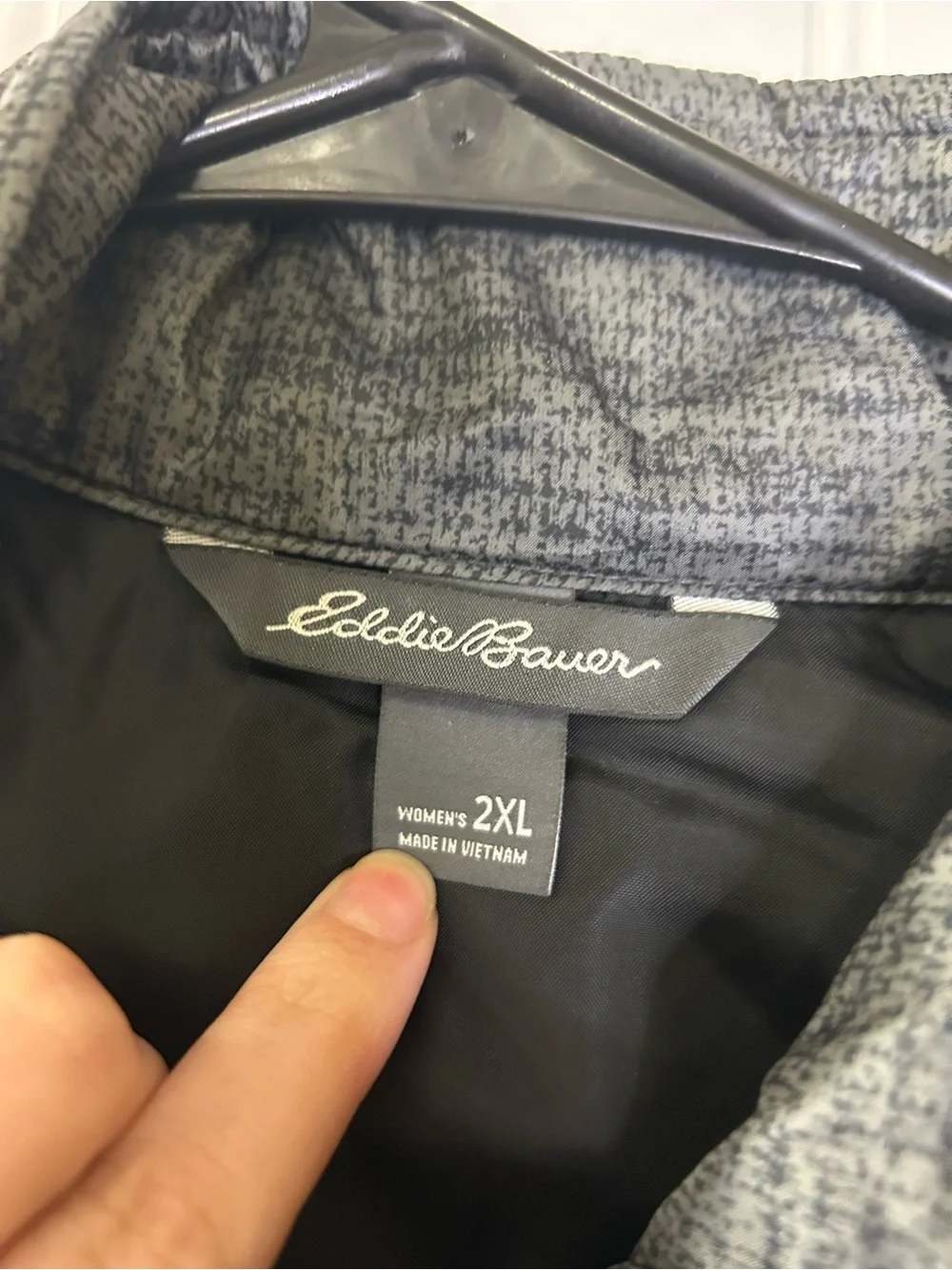 Eddie Bauer Quilted Gray & Black Sleeveless Puffer Vest Size 2XL
